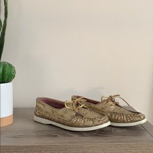 Gold glitter Sperrys